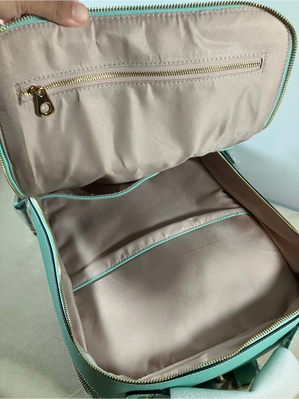 NEW! CALPAK KAYA 15” Laptop Student Travel Backpack in Aqua UNUSED WITH TAGS